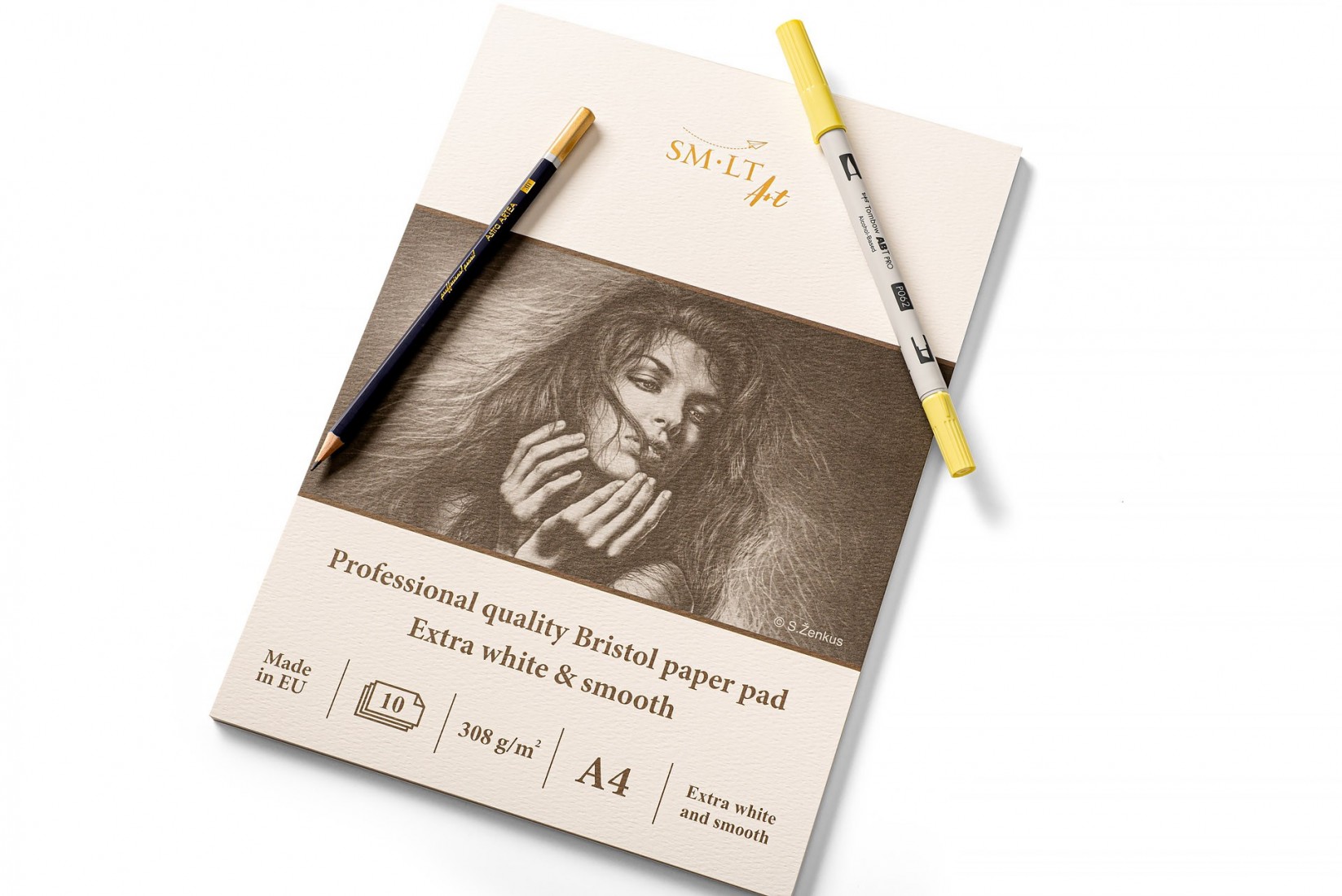 SM-LT ART Professional Quality Bristol Paper Pad A4 10sh 308gsm