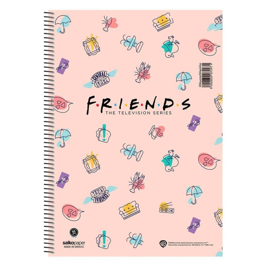 Τετράδιο σπιράλ Friends Central Park 17x25 3 θεμάτων 90φ 80γρ 7293 Salko