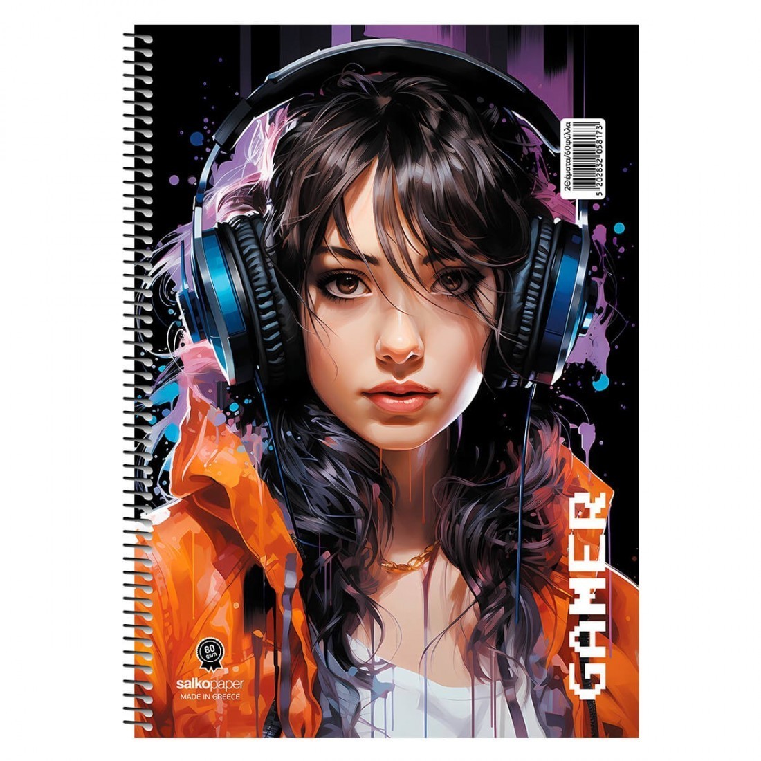 Τετράδιο σπιράλ Gamer 21x29 1 θέμαος 30φ Salko