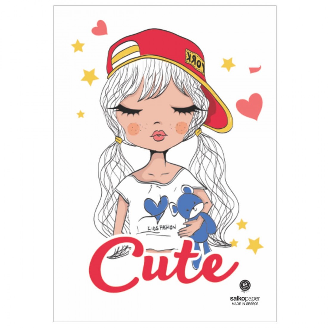 Τετράδιο καρφίτσα cute 17x25cm 80gr Salko