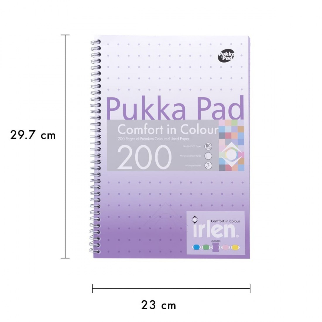 Τετράδιο Σπιράλ Α4 με τρύπες, περιθώριο 200 φύλλα Μωβ IRLJOTA Pukka Pad