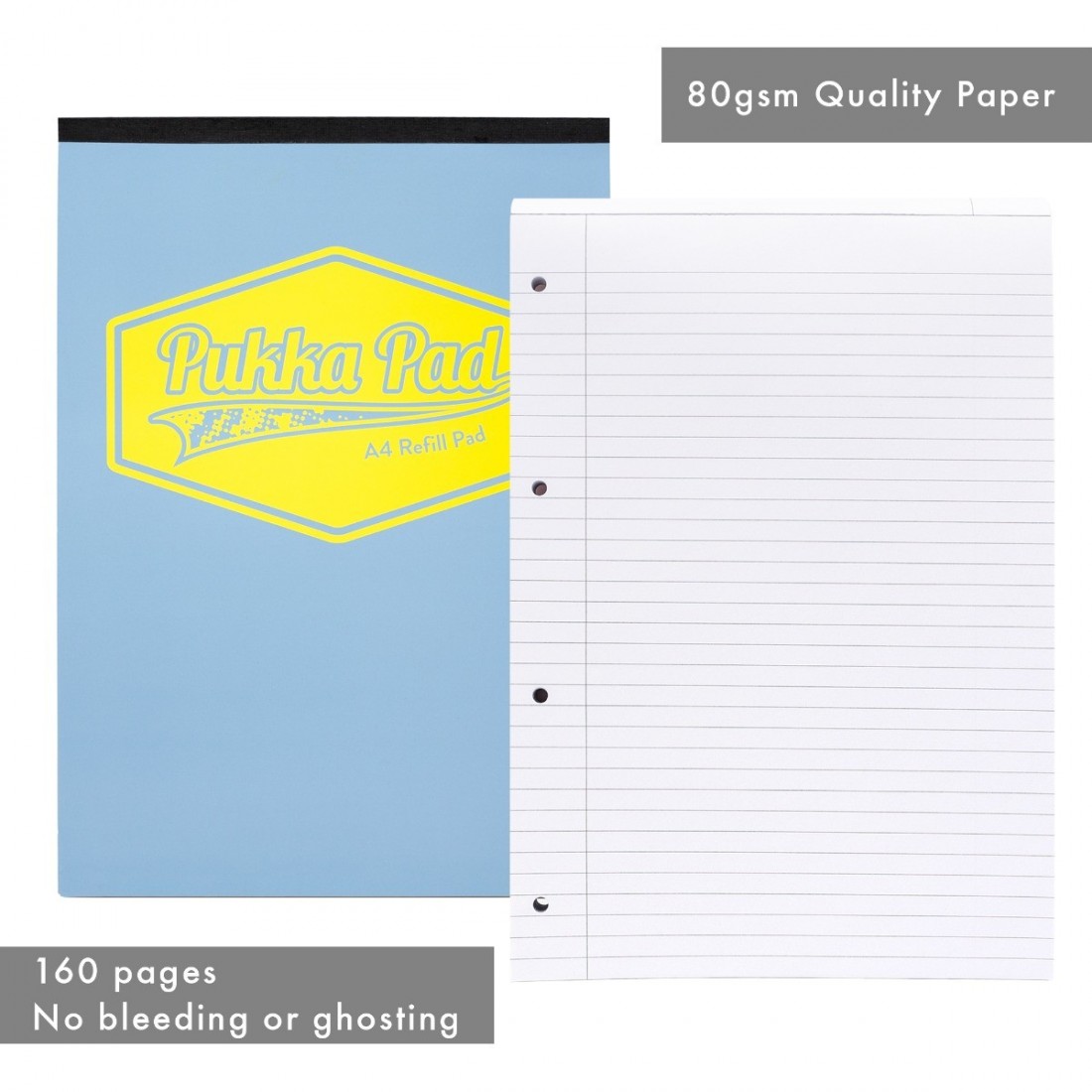 Μπλοκ Σημειώσεων Α4 με τρύπες και περιθώριο 160S 8865-PST Pukka Pad
