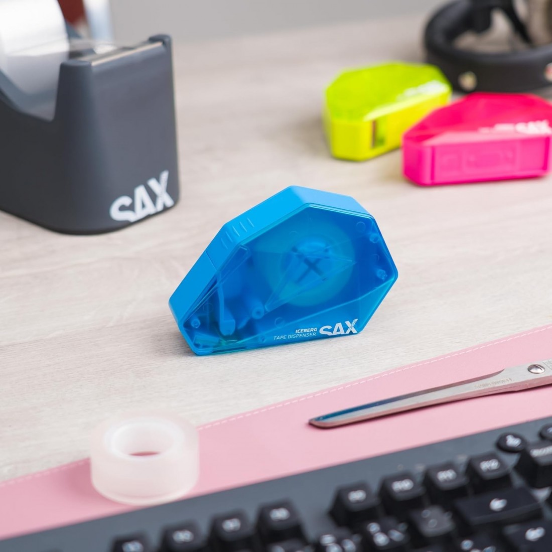 Βάση Σελοτέιπ Χειρός Πλαστική Μπλε 728-15 Sax