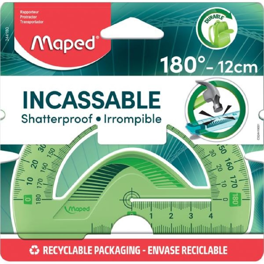 Γεωμετρικό Μοιρογνωνόνιο  Ν244180 180 μοιρών 12cm Flex  Maped