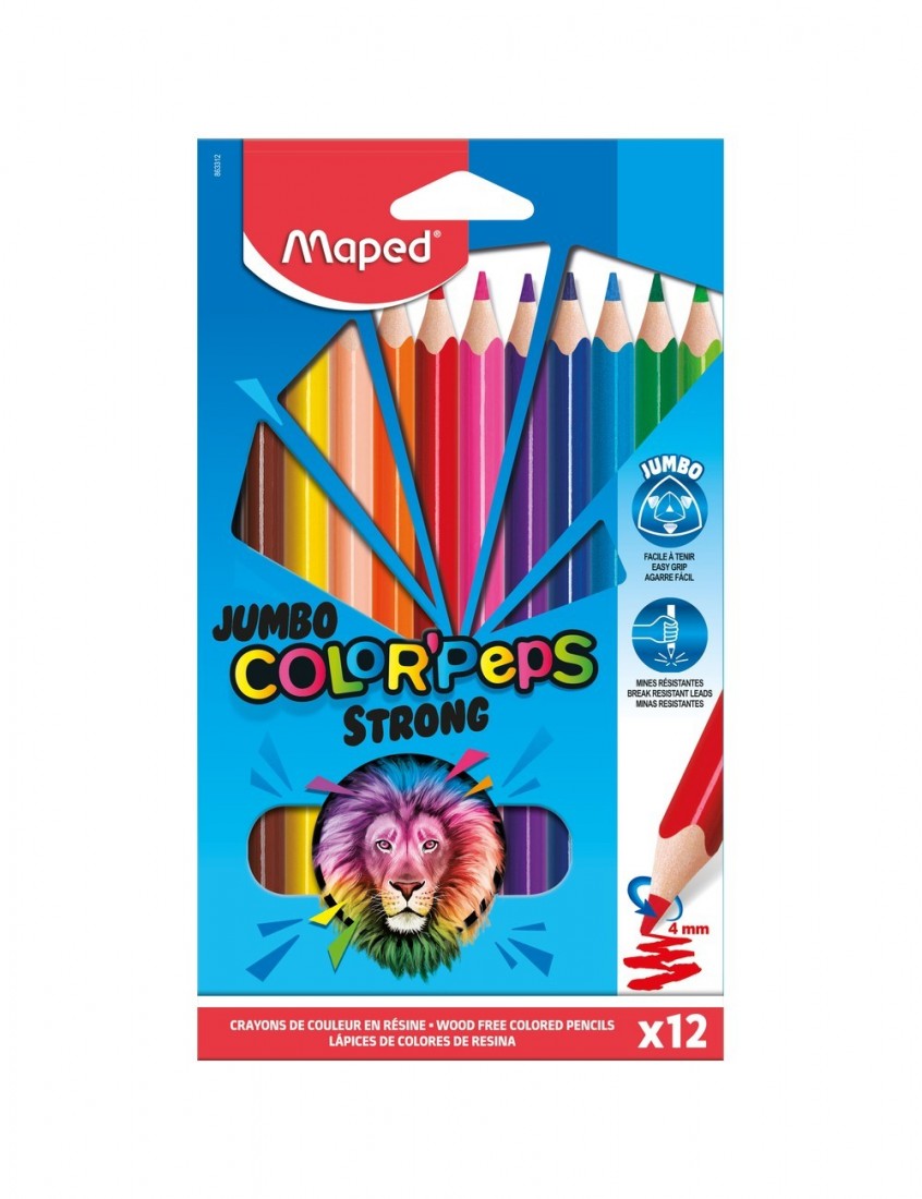Ξυλομπογιές χοντρές 12 τεμαχλιων Color peps strong 863312 Maped