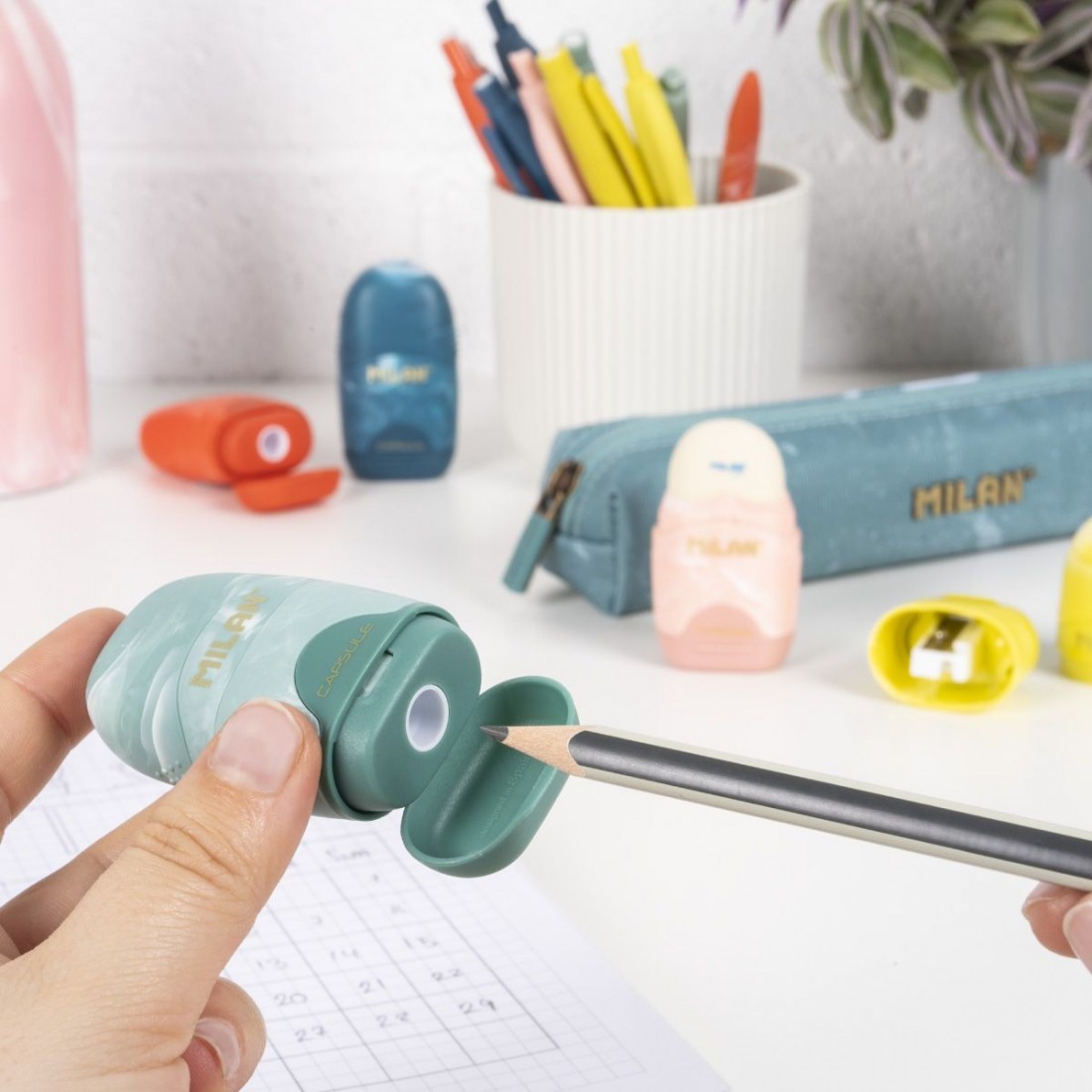 Γόμα -Ξύστρα Capsule Lava 4701116LV Milan