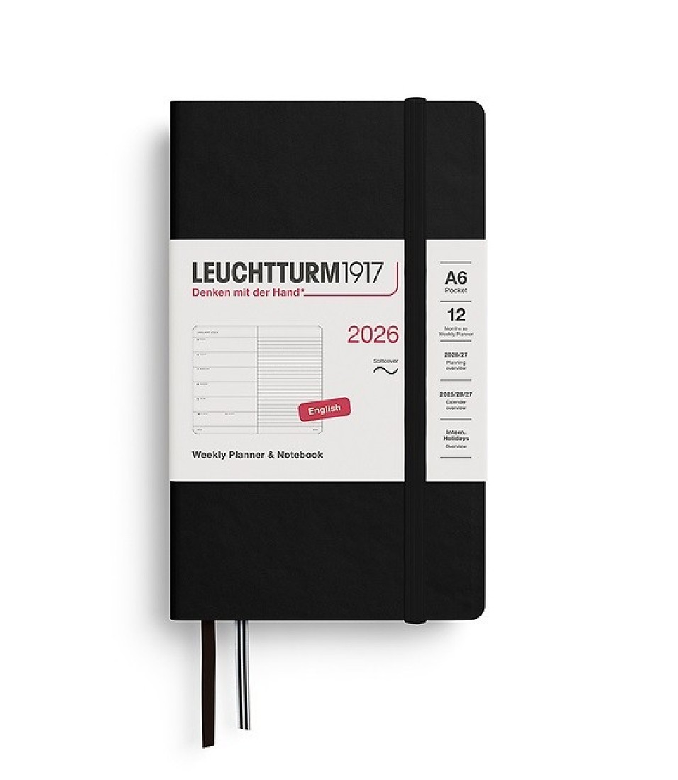 Weekly Planner 2026, A6, softcover, Black, Leuchtturm