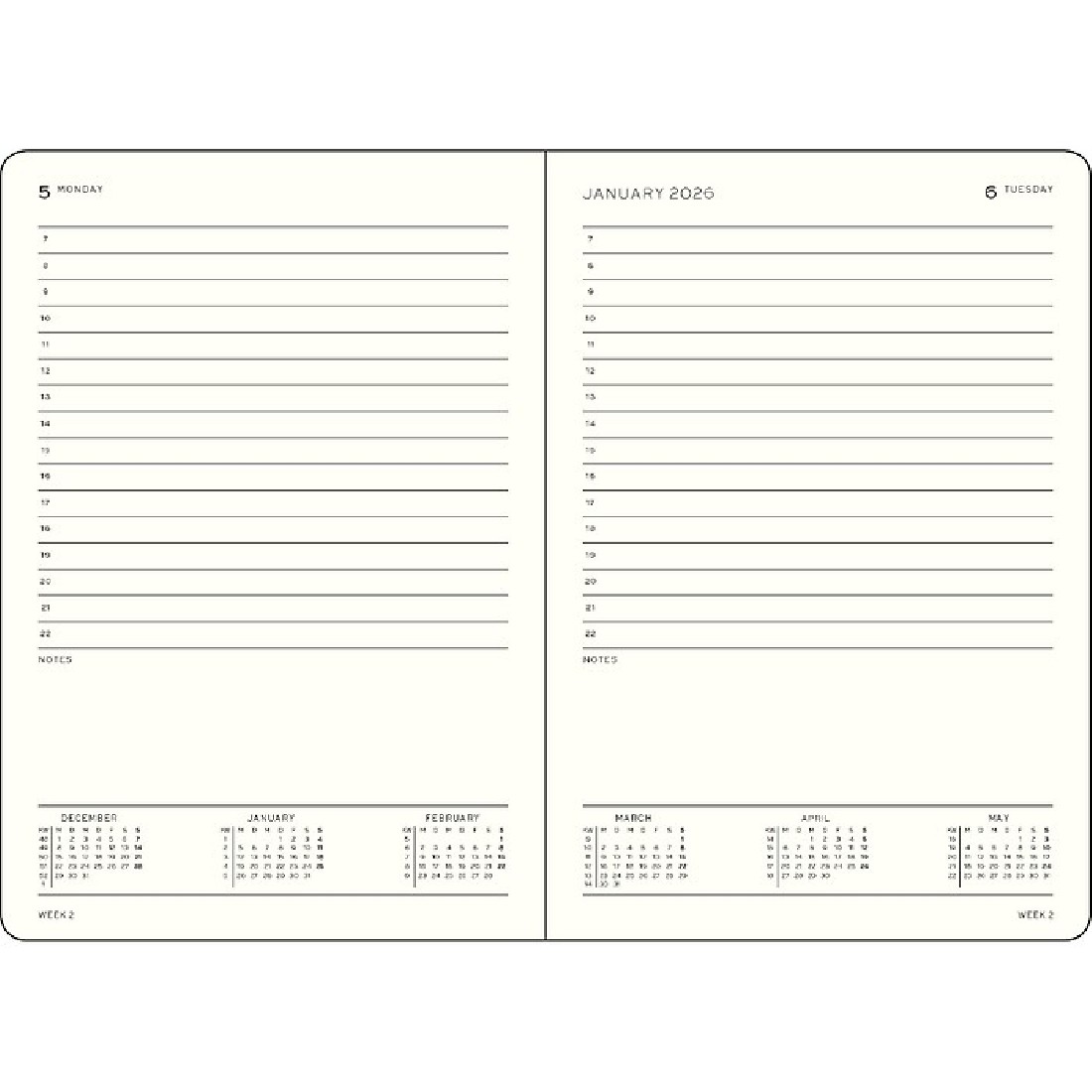 Daily Planner 2026, A6, hardcover, Black, Leuchtturm