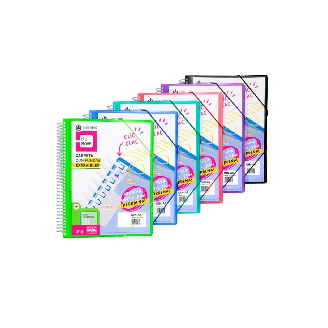 Carchivo Σούπλ Σπιράλ Remove με 30  αποσπώμενες διαφάνειες Μαύρο 54003006