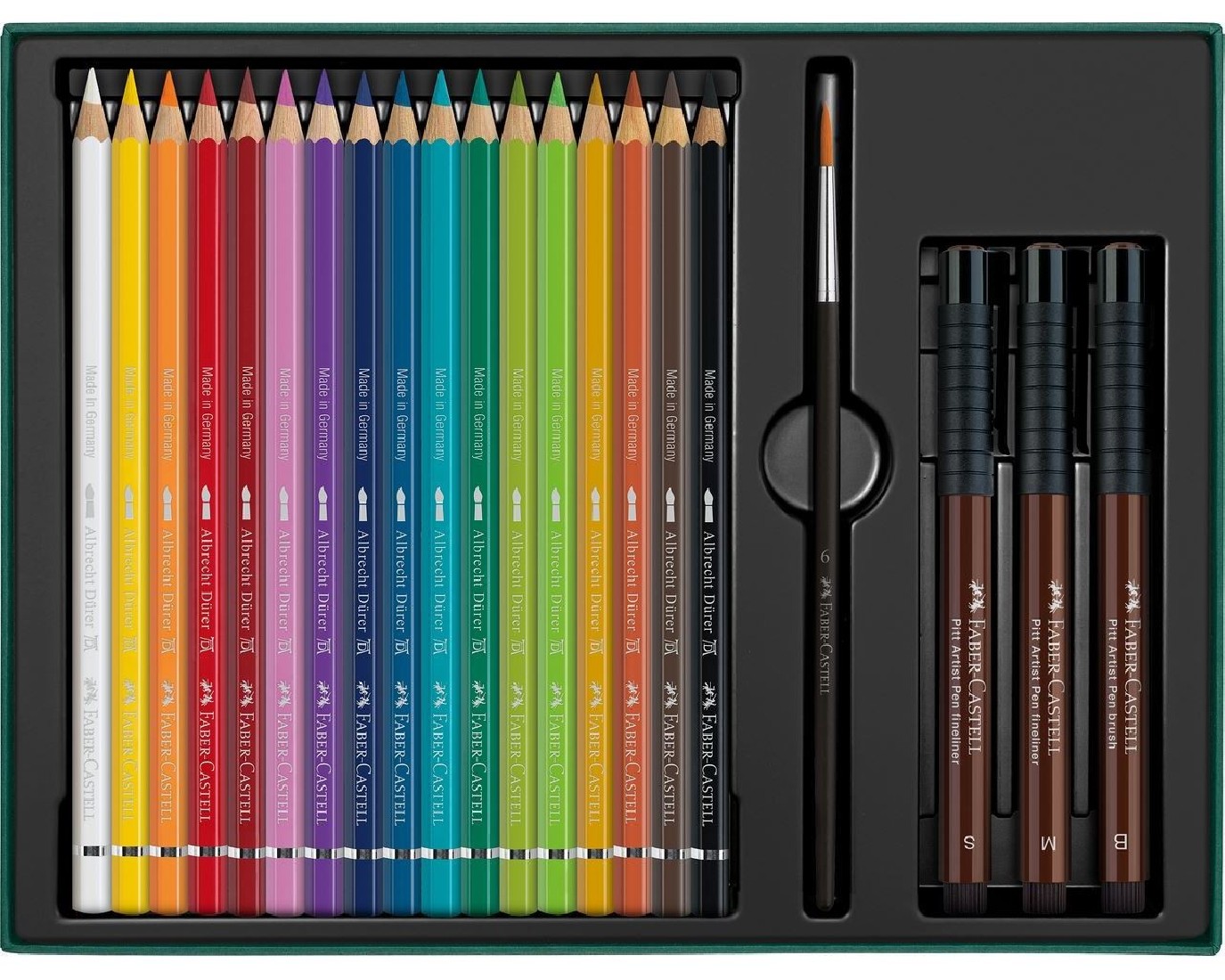 Faber Castell Albrecht Durer Watercolour Pencils plus Pitt Artist Pens Set of 21 217552
