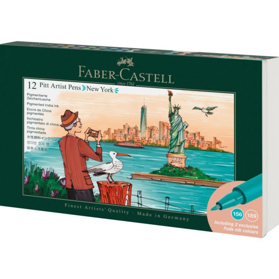 Faber Castell India ink Pitt Artist Pen Set of 12, New York, 267135