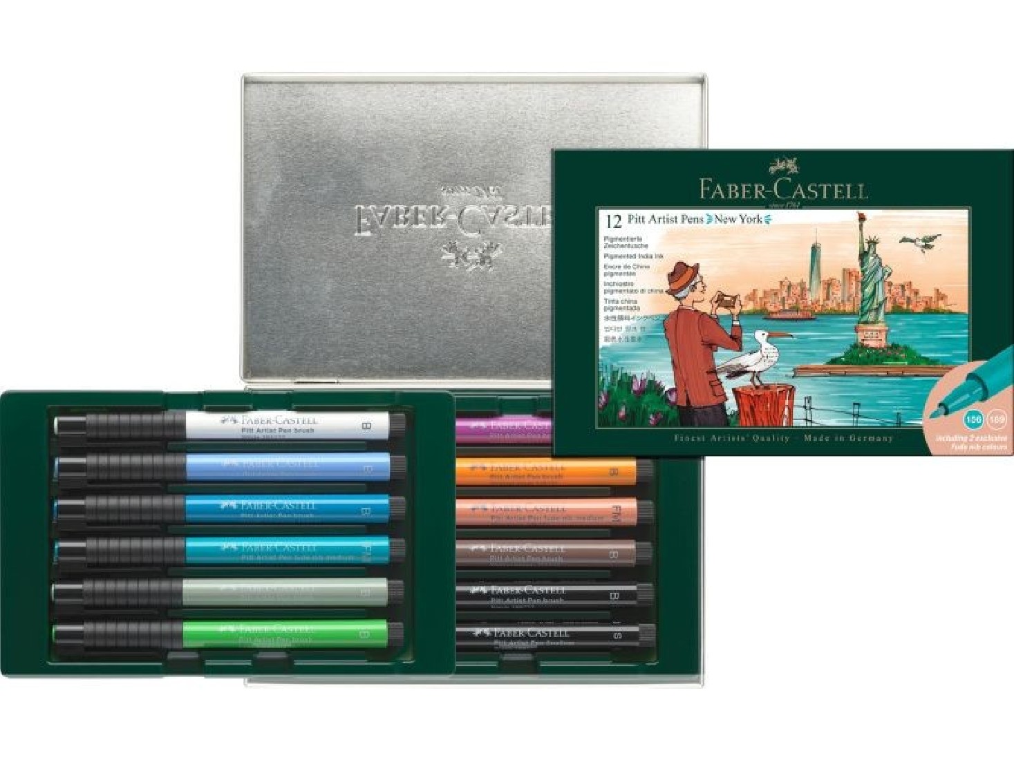 Faber Castell India ink Pitt Artist Pen Set of 12, New York, 267135