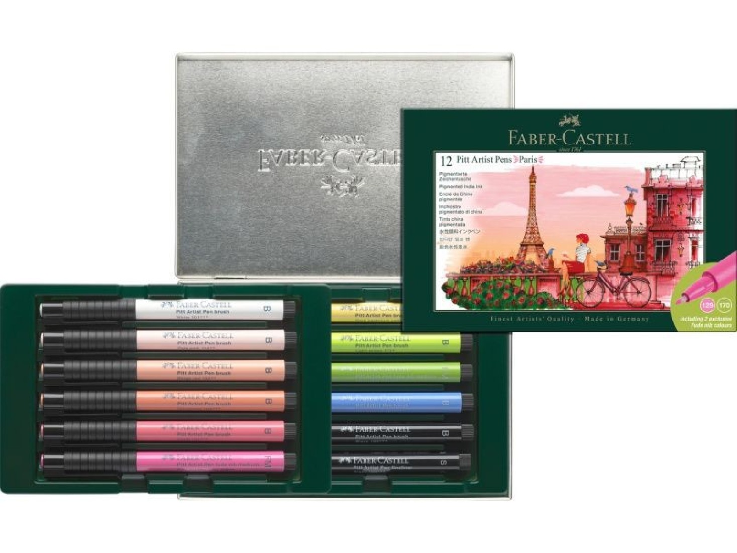 Faber Castell India ink Pitt Artist Pen Set of 12, Paris, 267136