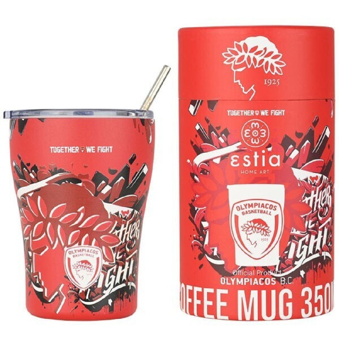 Θερμός Coffee Mug Save the Aegean 350ml Olympiacos B.C. 27223 Estia Home Art.