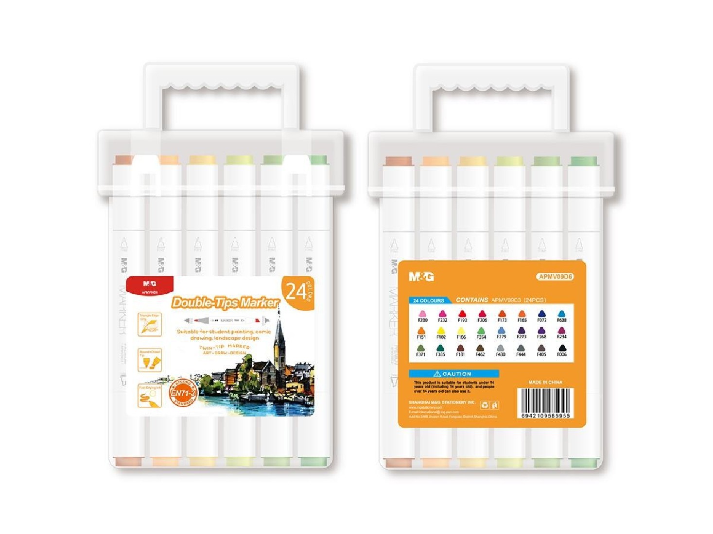 Σετ Μαρκαδόροι Εικονογράφησης με Διπλή Μύτη 24 χρωμάτων APMV09D6 M&G