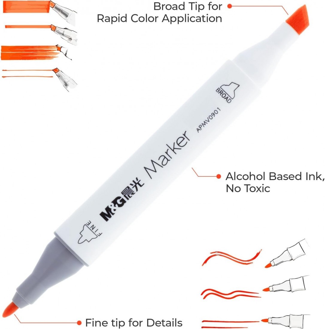 Σετ Μαρκαδόροι Εικονογράφησης με Διπλή Μύτη 24 χρωμάτων APMV09D6 M&G