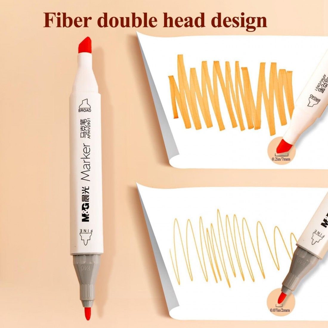 Σετ Μαρκαδόροι Εικονογράφησης με Διπλή Μύτη 12 χρωμάτων APMV09D5 M&G