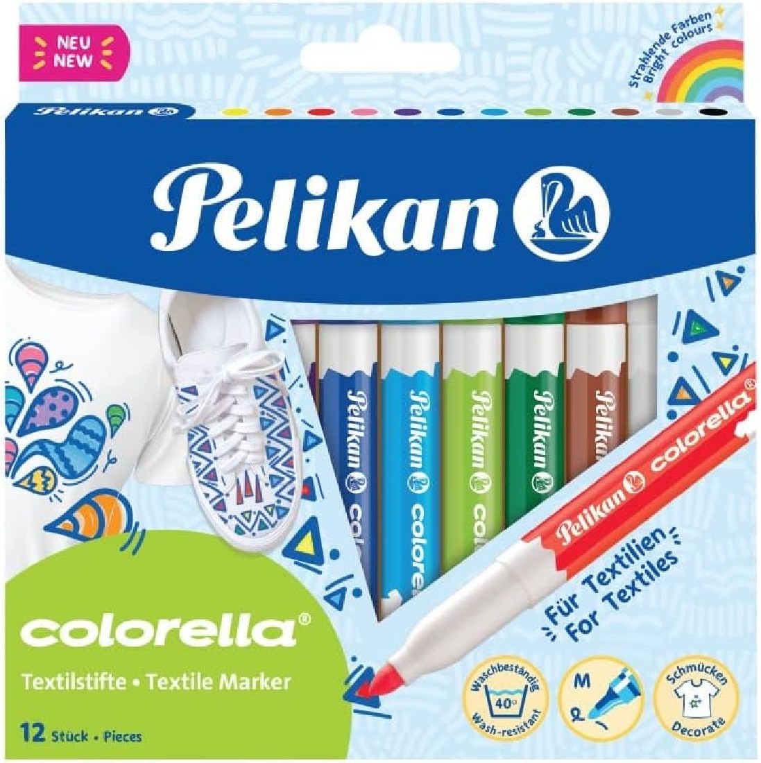 Pelikan Μαρκαδόροι Σχολικοί 12 χρωμάτων Colorella Υφάσματος 814584
