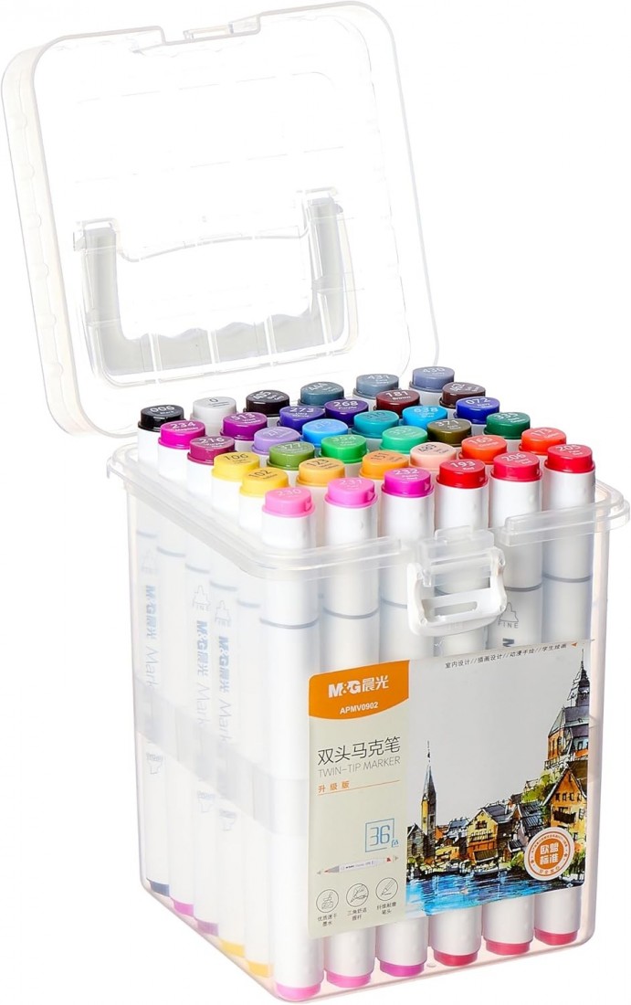 Σετ Μαρκαδόροι Εικονογράφησης με Διπλή Μύτη 36 χρωμάτων APMV0902 M&G