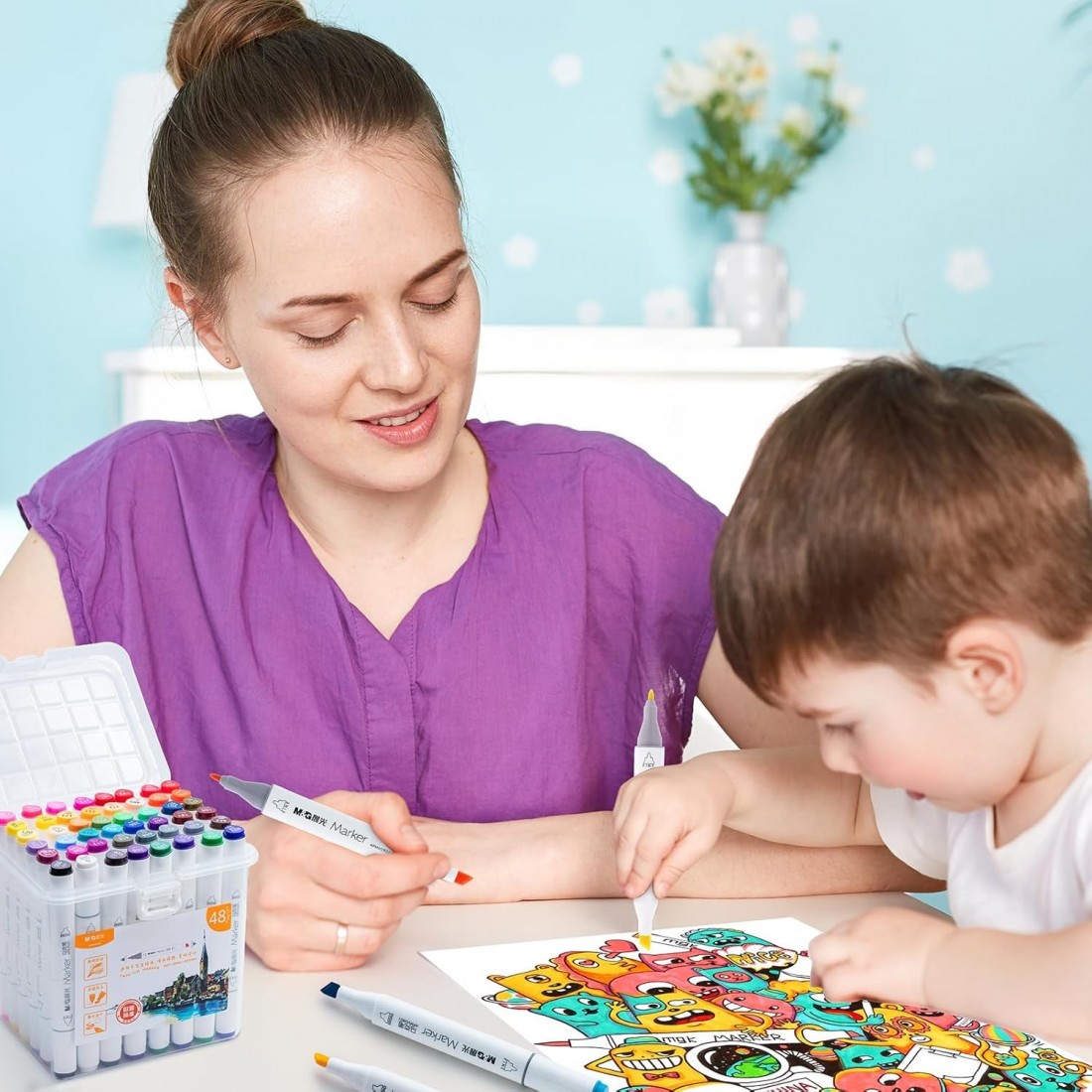 Σετ Μαρκαδόροι Εικονογράφησης με Διπλή Μύτη 36 χρωμάτων APMV0902 M&G