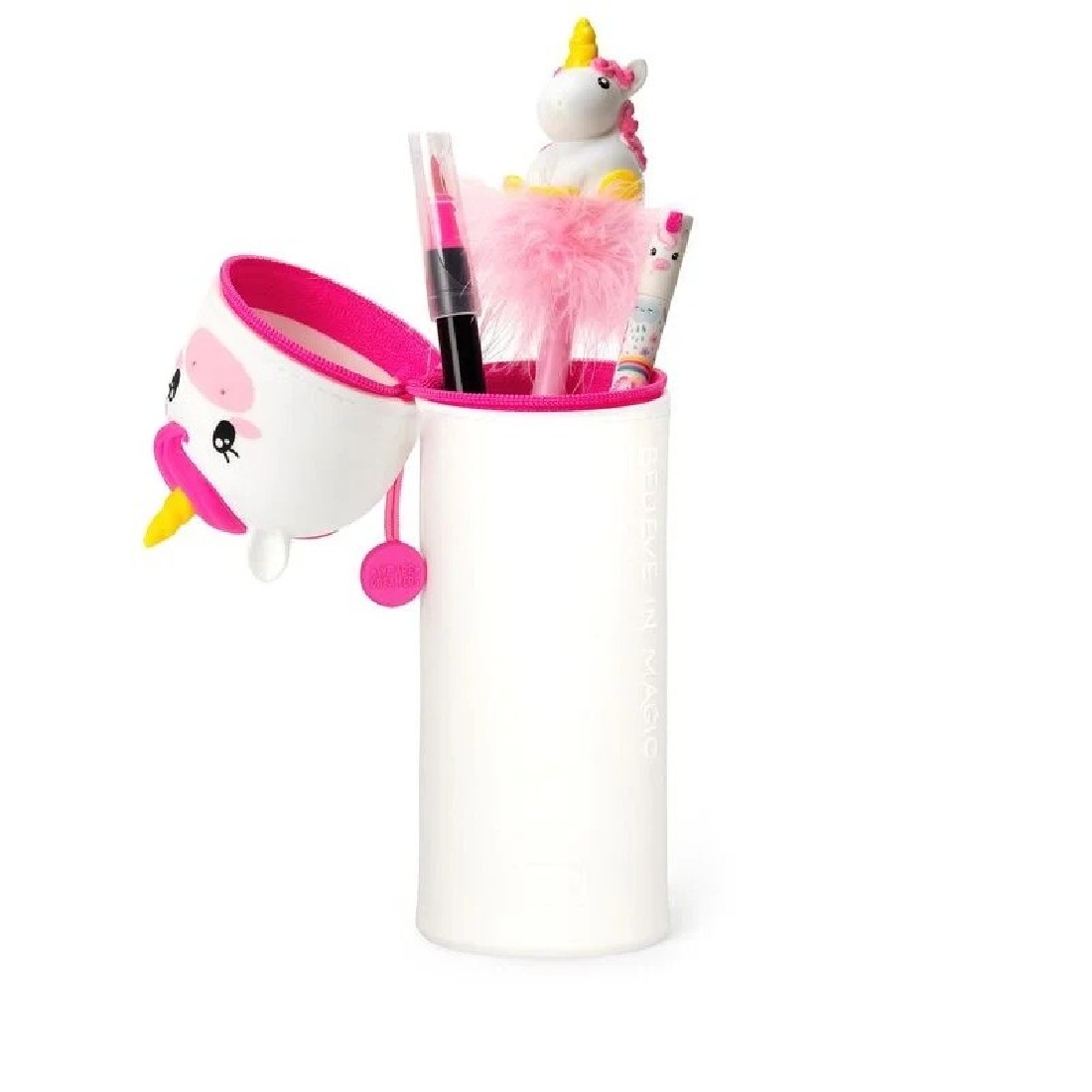2 in 1 Soft Silicone Pencil Case - Kawaii Unicorn Legami