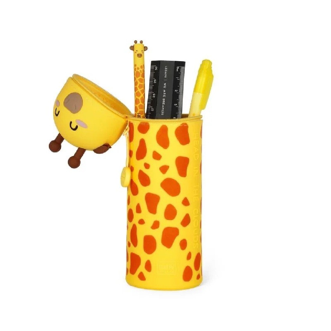 2 in 1 Soft Silicone Pencil Case - Kawaii Giraffe Legami