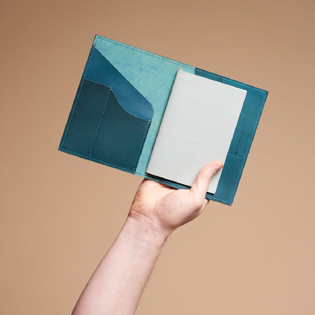 Paper Republic A6 leather portfolio petrol blue 11,5x16cm