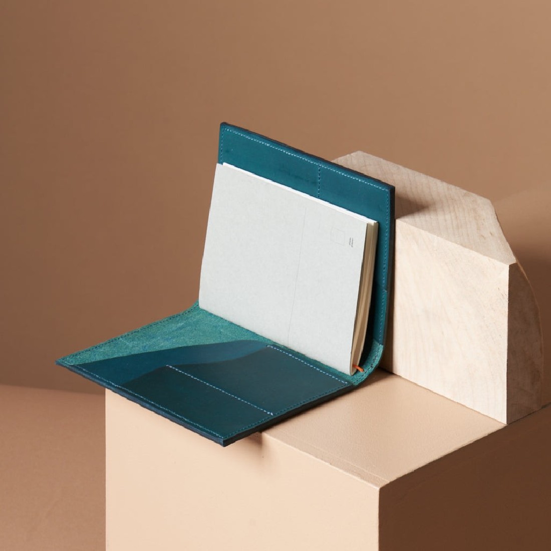 Paper Republic A6 leather portfolio petrol blue 11,5x16cm