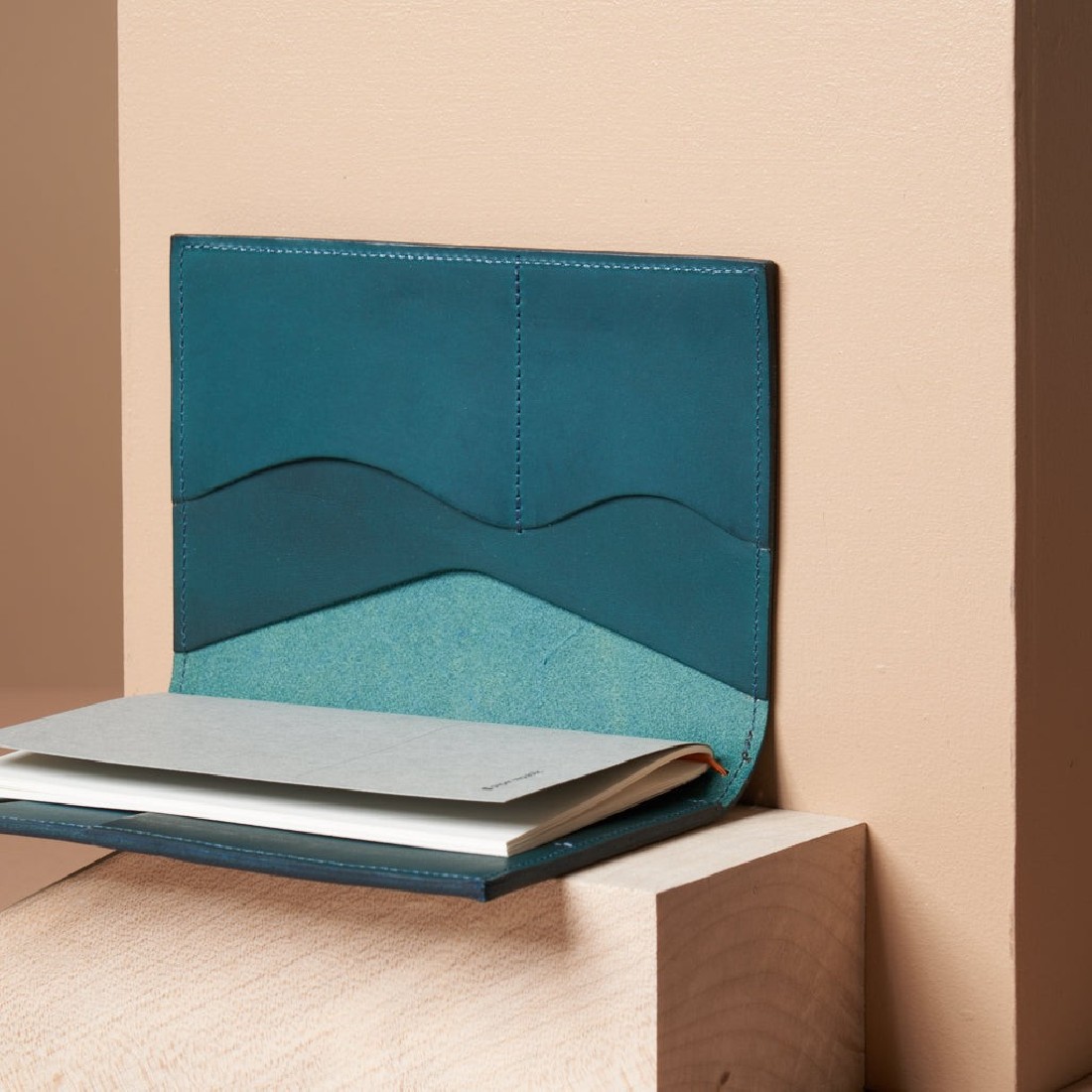 Paper Republic A6 leather portfolio petrol blue 11,5x16cm