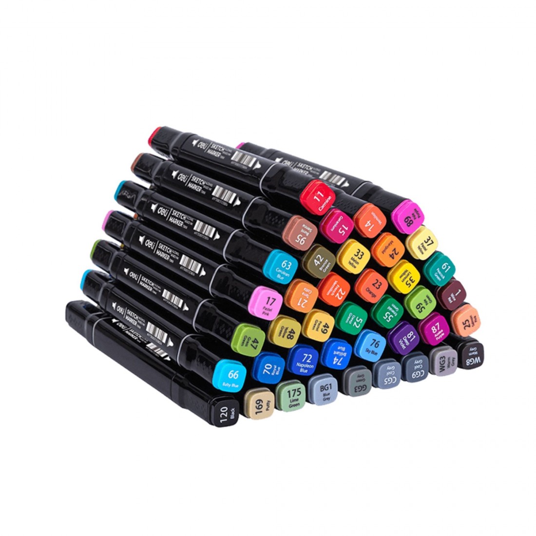 Μαρκαδόροι Οινοπνεύματος για Σχέδιο με Διπλή Μύτη 40 Χρωμάτων 70806-40  Deli