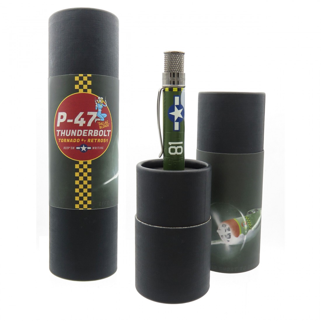Retro 1951 Tornado Vintage Metalsmith, P-47 Thunderbolt Rollerball Pen VRR-2247
