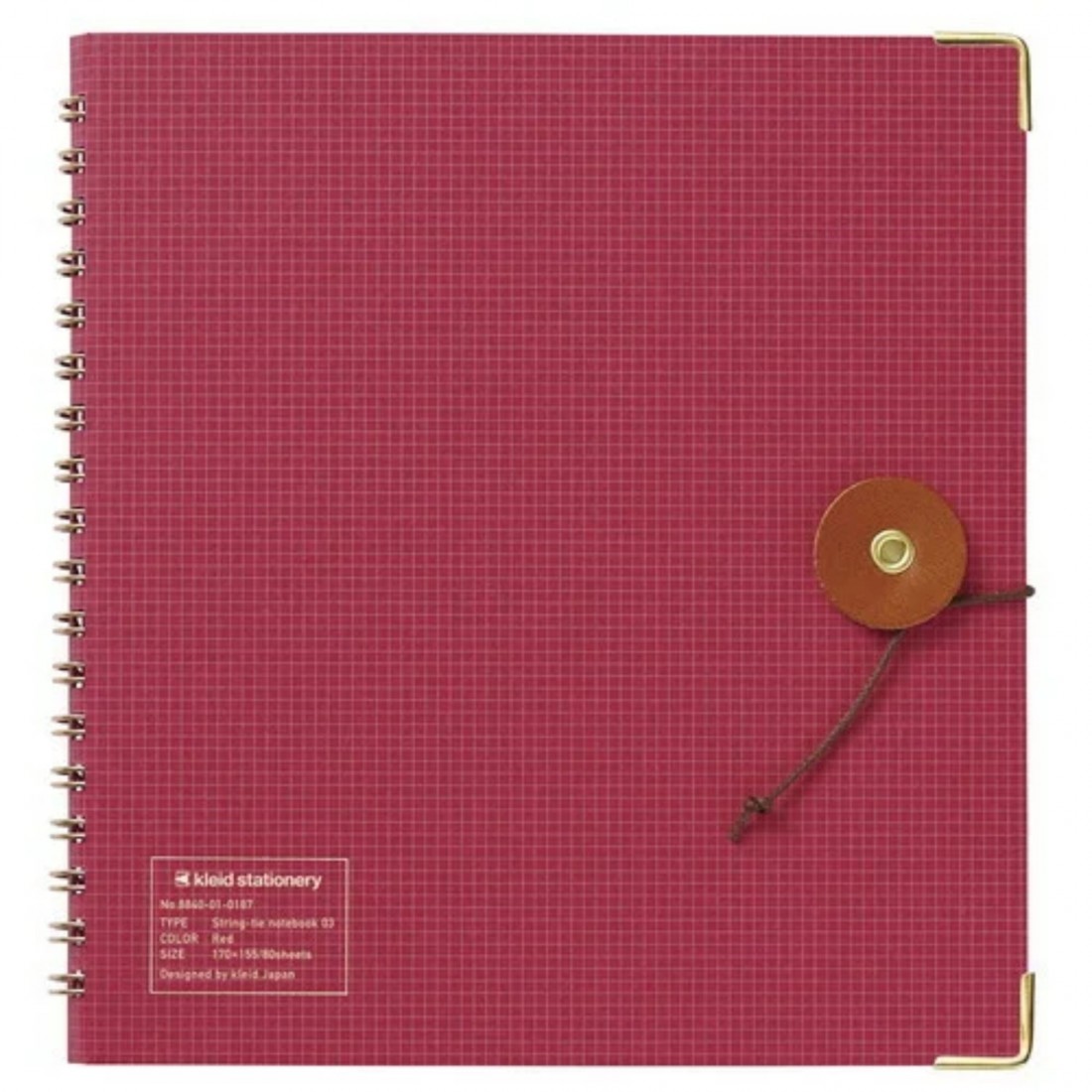 Kleid String - Tie Rood Notebook Red Square Grid 17x15.5cm, 8840-01
