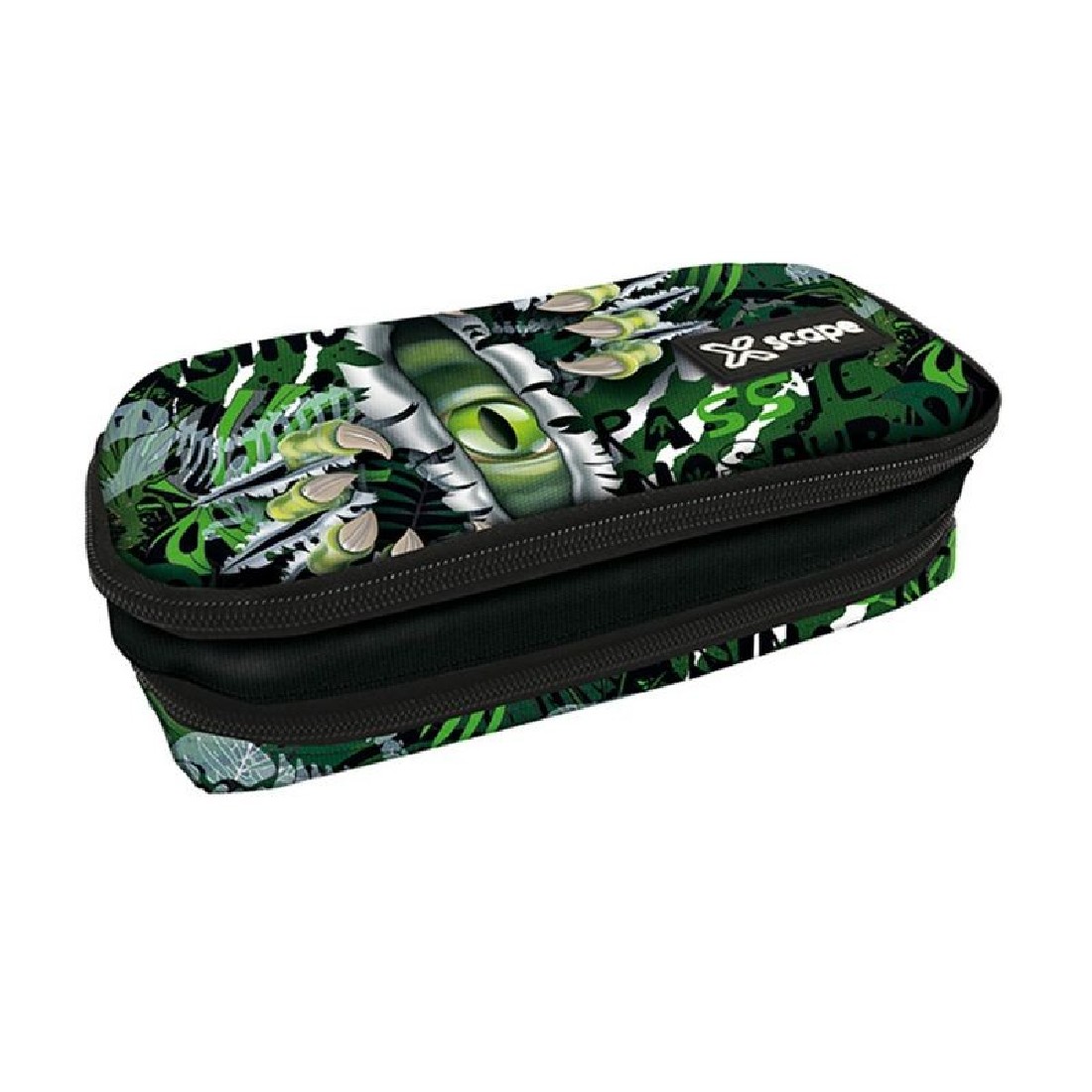 Κασετίνα διπλό φερμουάρ οβάλ Δεινόσαυρος Xscape 259346 Graffiti (2025)