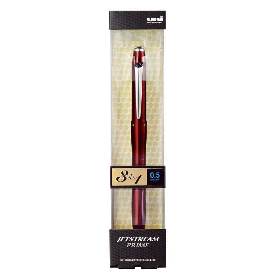 Uni Mitsubishi Pencil Multifunction Pen Jetstream Prime 3 ballpens  and 1 mechanical pencil 0.5 Dark Bordeaux