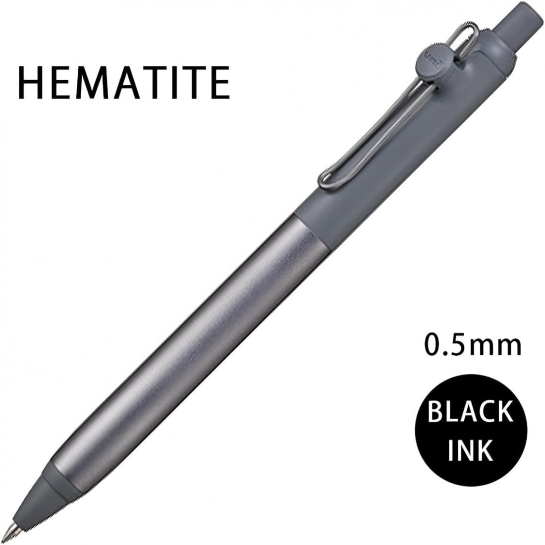Uni Mitsubishi uniball ZENTO Flow Model Rollerball Pen Anodized Aluminum Grip, Fine 0.5mm, Water-Based Black Ink, Ultra-Smooth with Reduced Friction, Hematite, UBNZF05.43