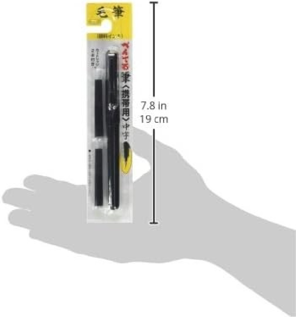 Pentel Pocket Brush Pen for Calligraphy with 2 black cartridges, XGFKP-A
