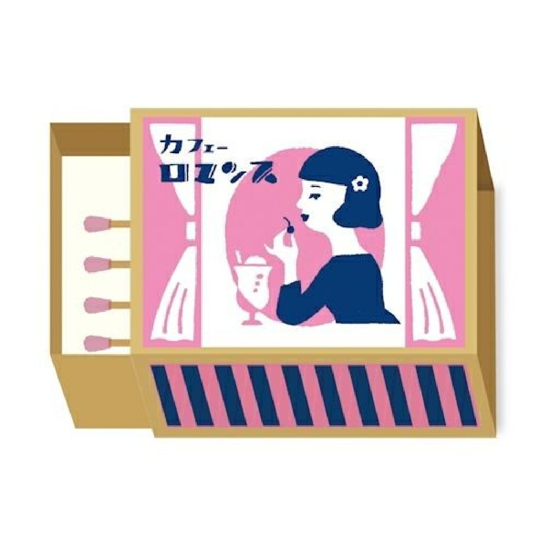 Retro Diary Matchbox Memo (Girl at Cafe) LM162