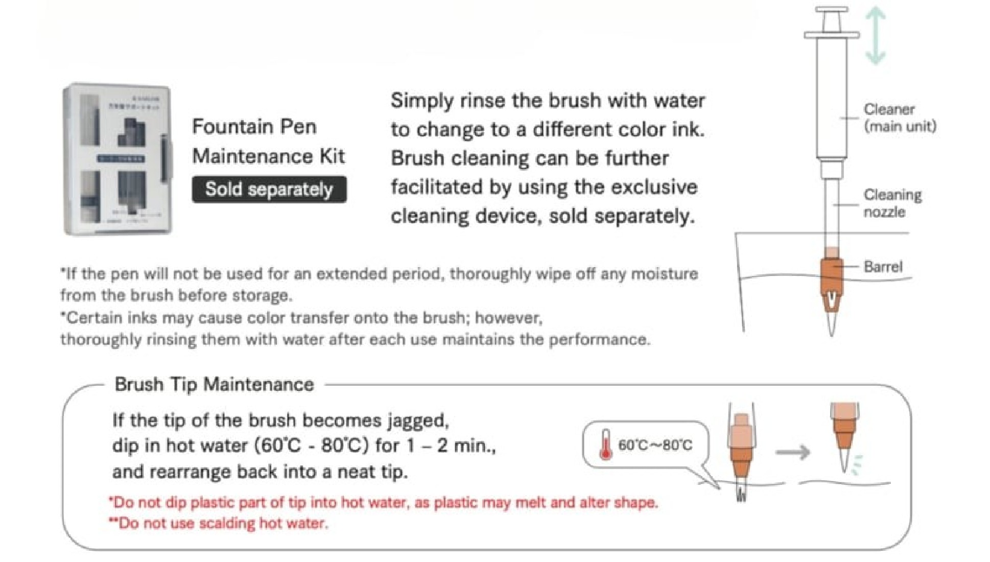 Sailor Hocoro Brush / Nib Maintenance Kit 14-1008-000