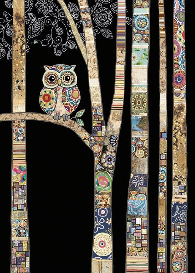 Ευχετήρια κάρτα Owl Birch Bug Art