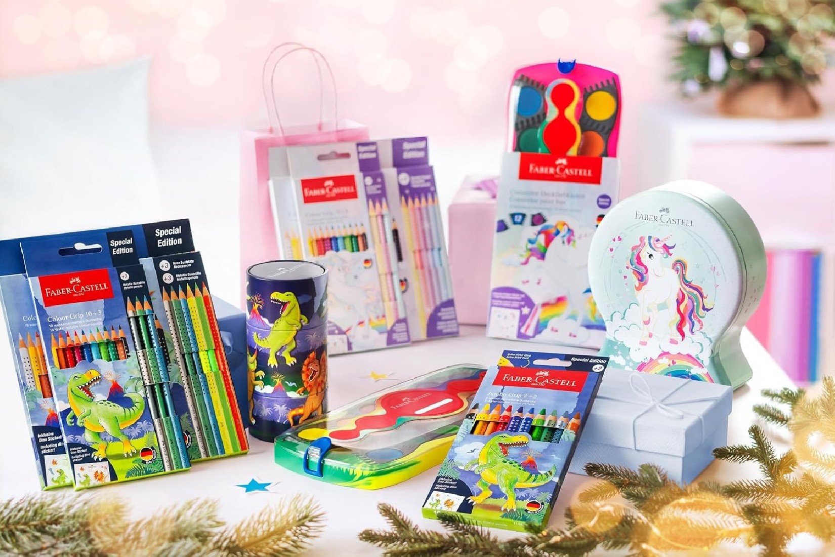 Faber Castell ξυλομπογιές jumbo grip 8 and 2, special dinoaur edition 110922