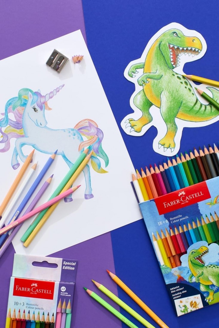 Faber Castell Classic Colour Pencil Dinosaur Set of 13pcs 111213