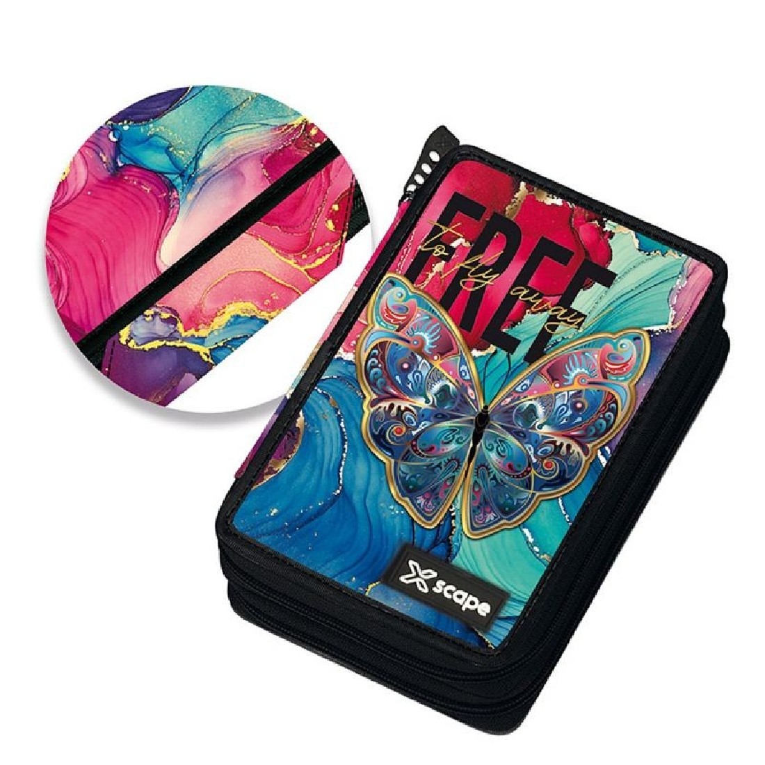 Κασετίνα διπλή γεμάτη Πεταλούδα Xscape 259331 Graffiti (2025)