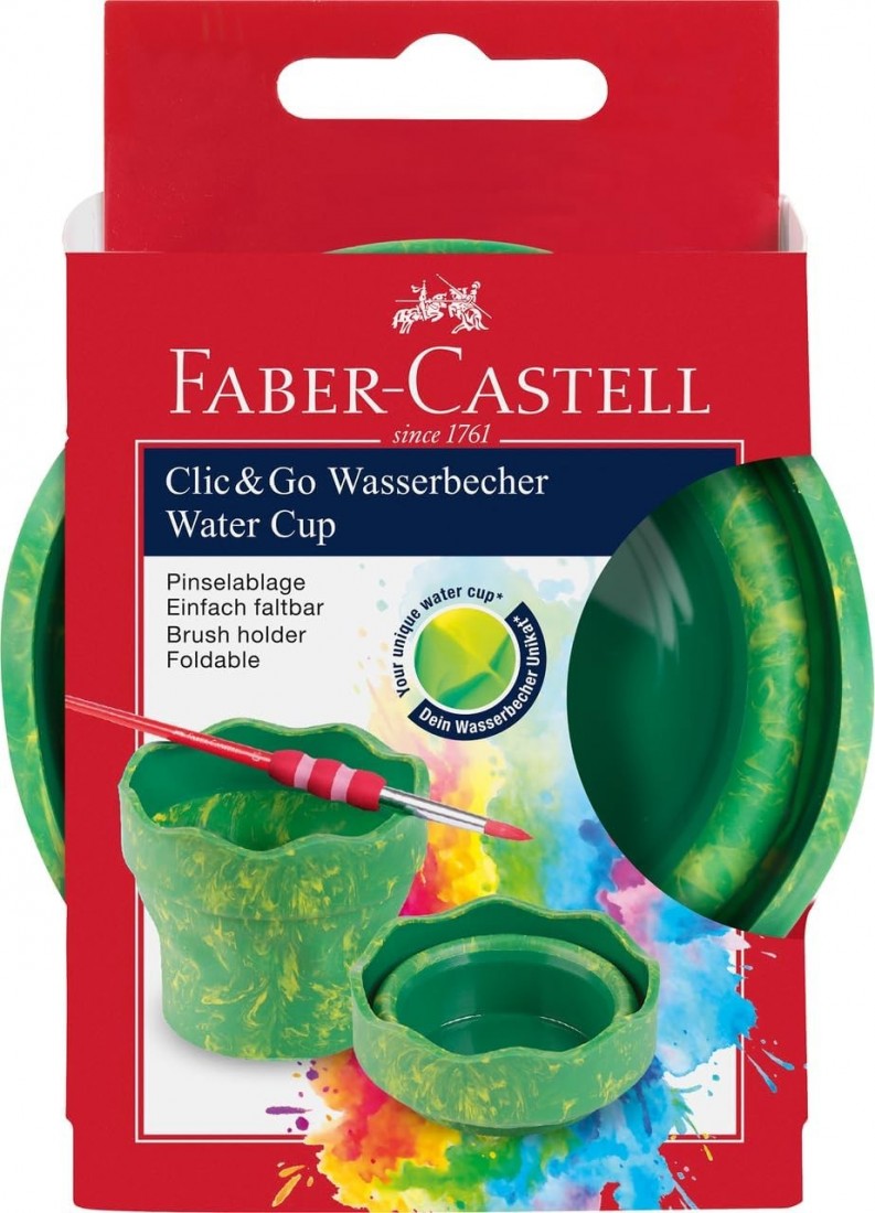 Faber Castell πτυσσόμενο δοχείο πινέλων πράσινο 181528