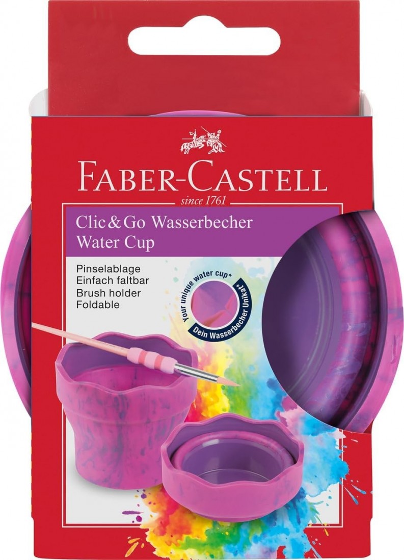 Faber Castell πτυσσόμενο δοχείο πινέλων ροζ 181527