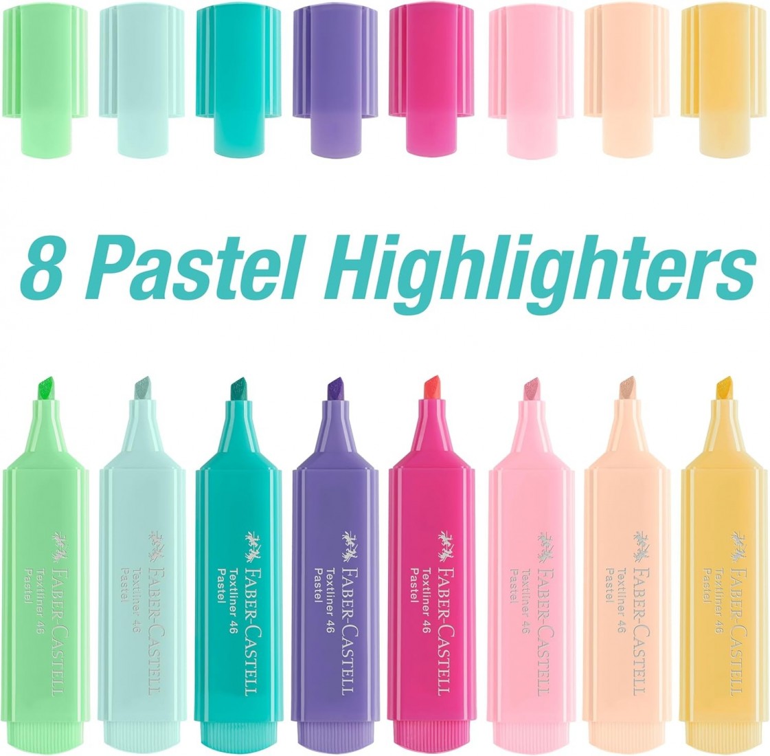 Faber Castell Highlighters, Pastel Colors - Box of 8 - 254658