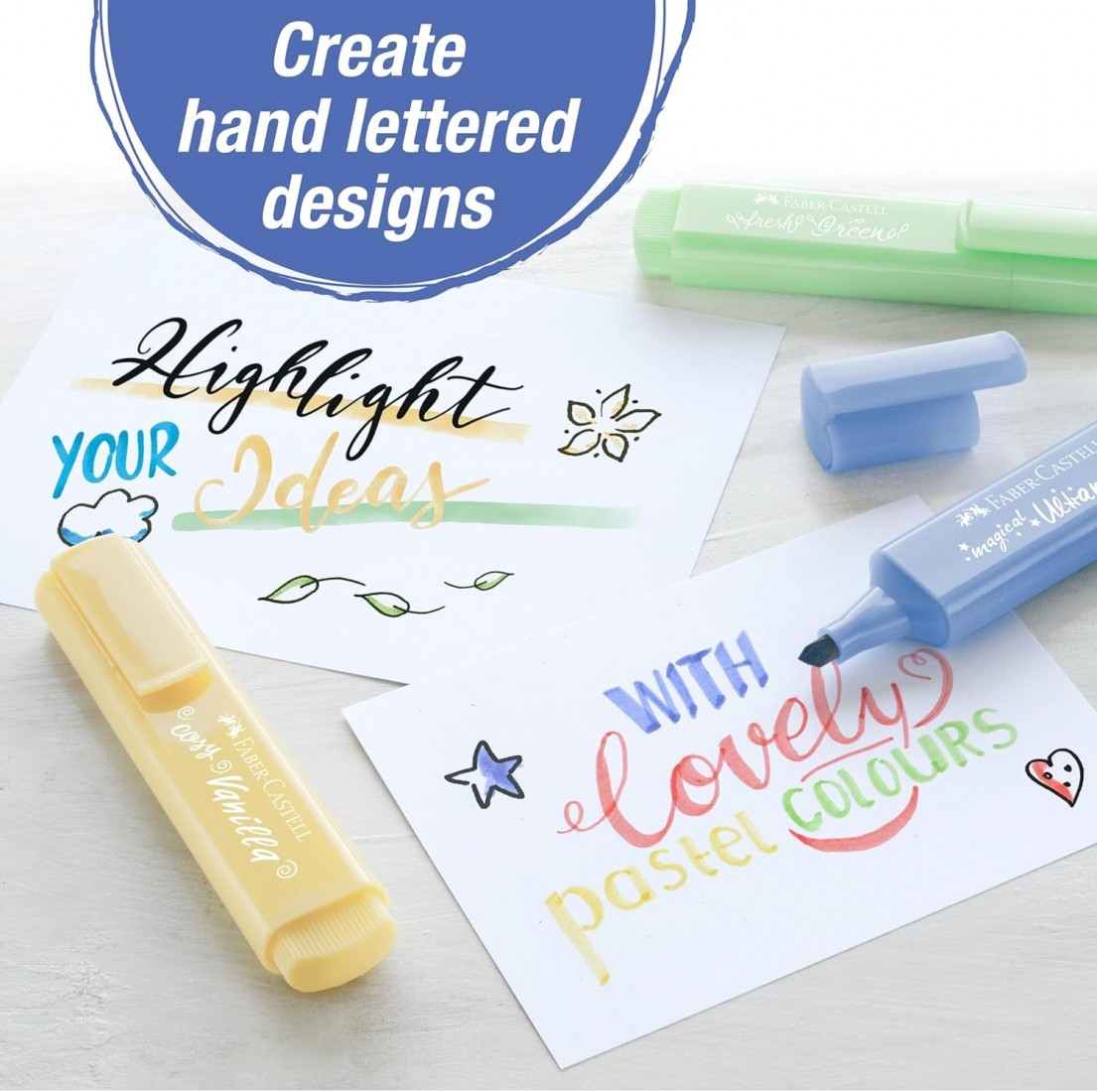 Faber Castell Highlighters, Pastel Colors - Box of 8 - 254658