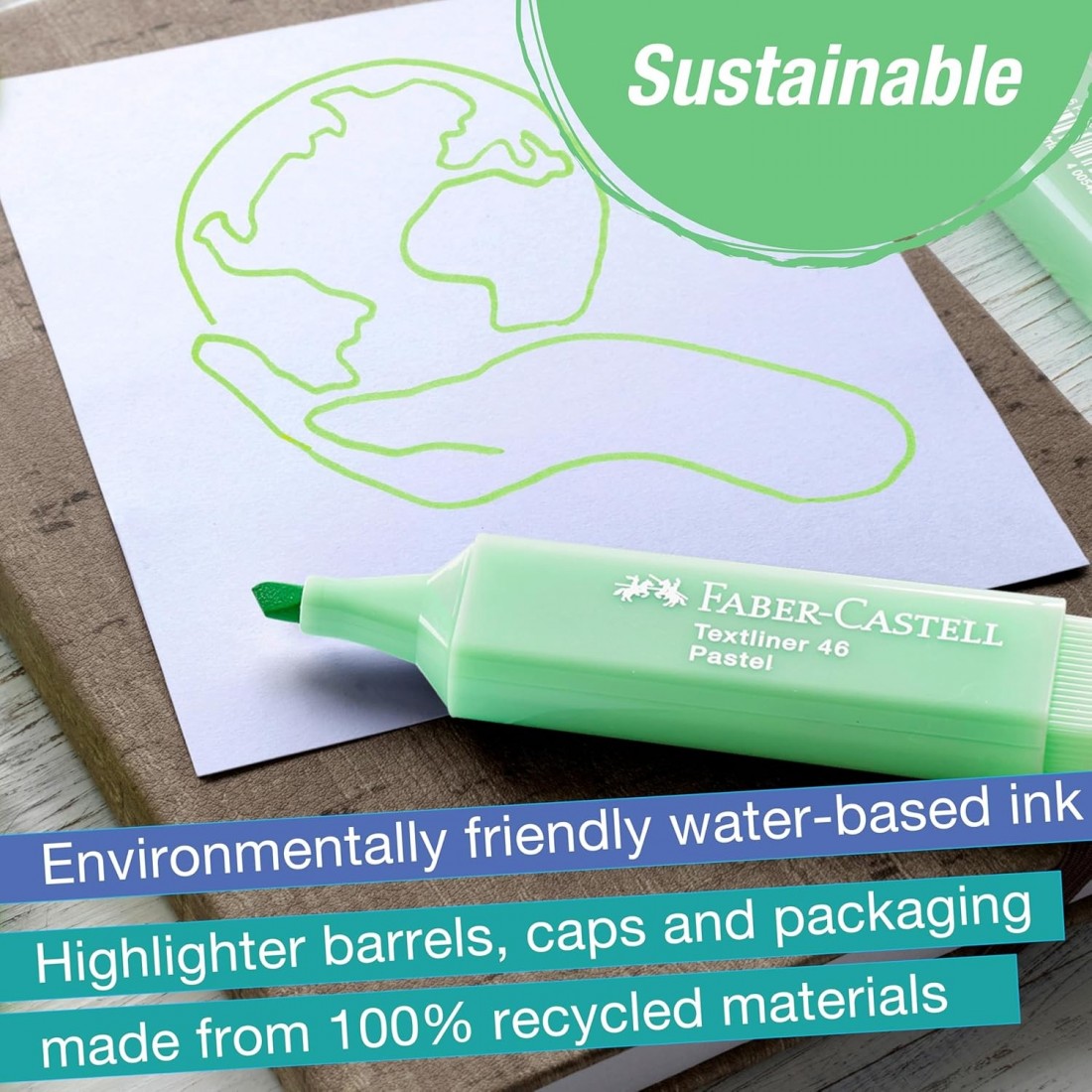 Faber Castell Highlighters, Pastel Colors - Box of 8 - 254658