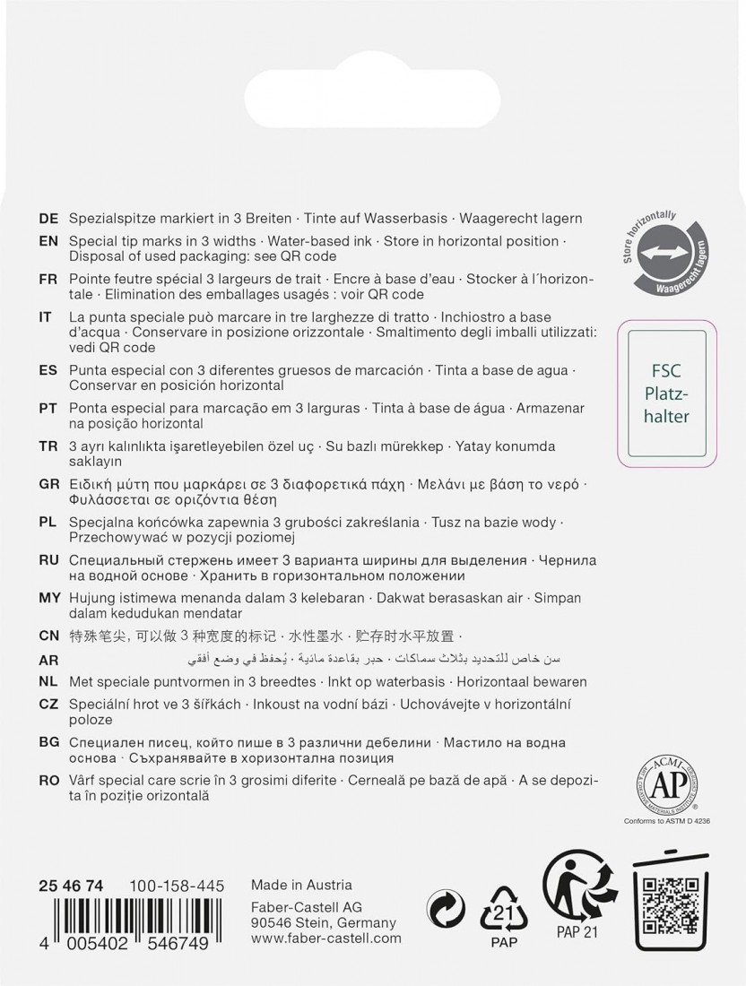 Faber Castell Highlighters, Metallic Colors - Box of 4 - 254674