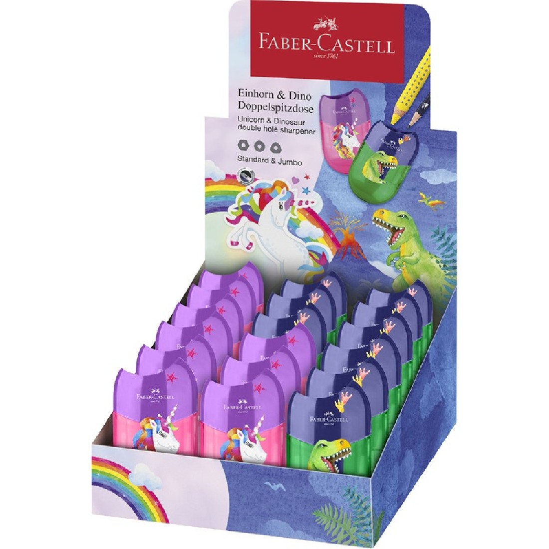 Ξύστρα Διπλή Unicorn/Dinosaur 183551 Faber-Castell