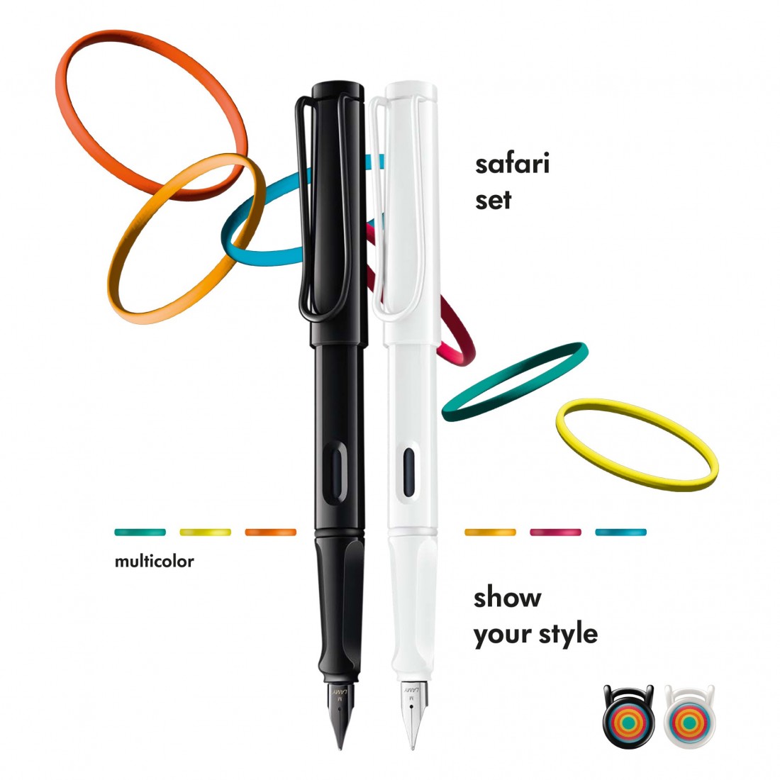 Lamy Safari All Black Multirings 0B2 Limited Edition Fountain Pen Set